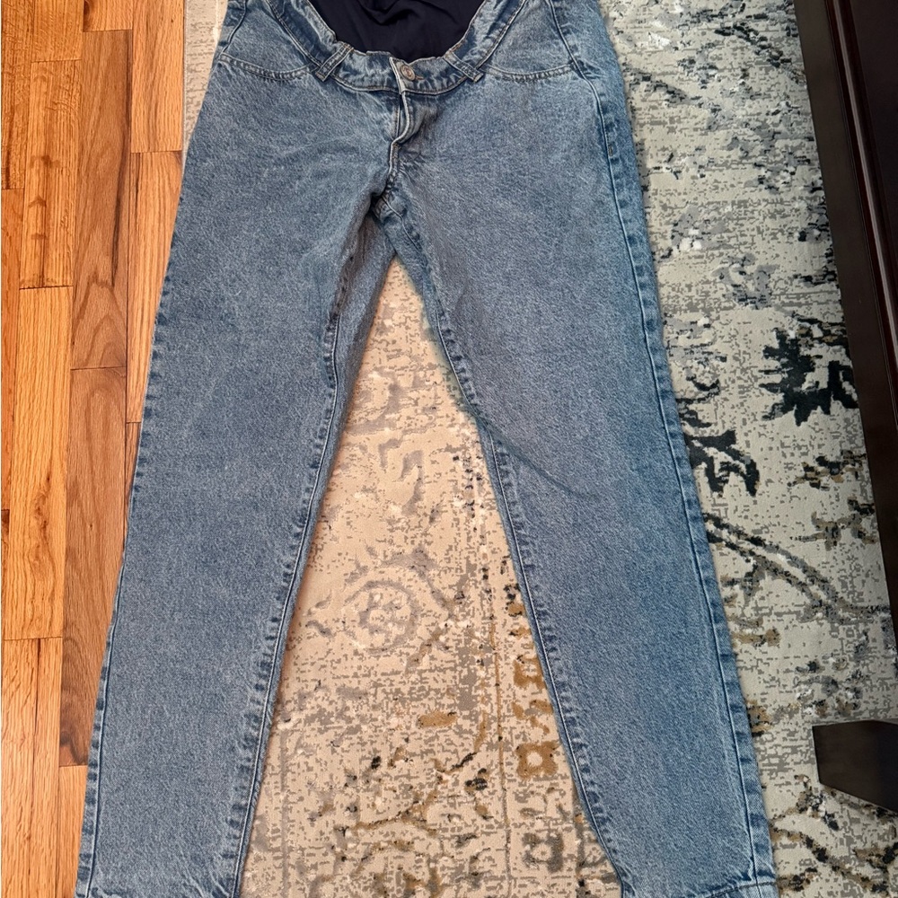 Boohoo Blue Straight Leg Women Pants